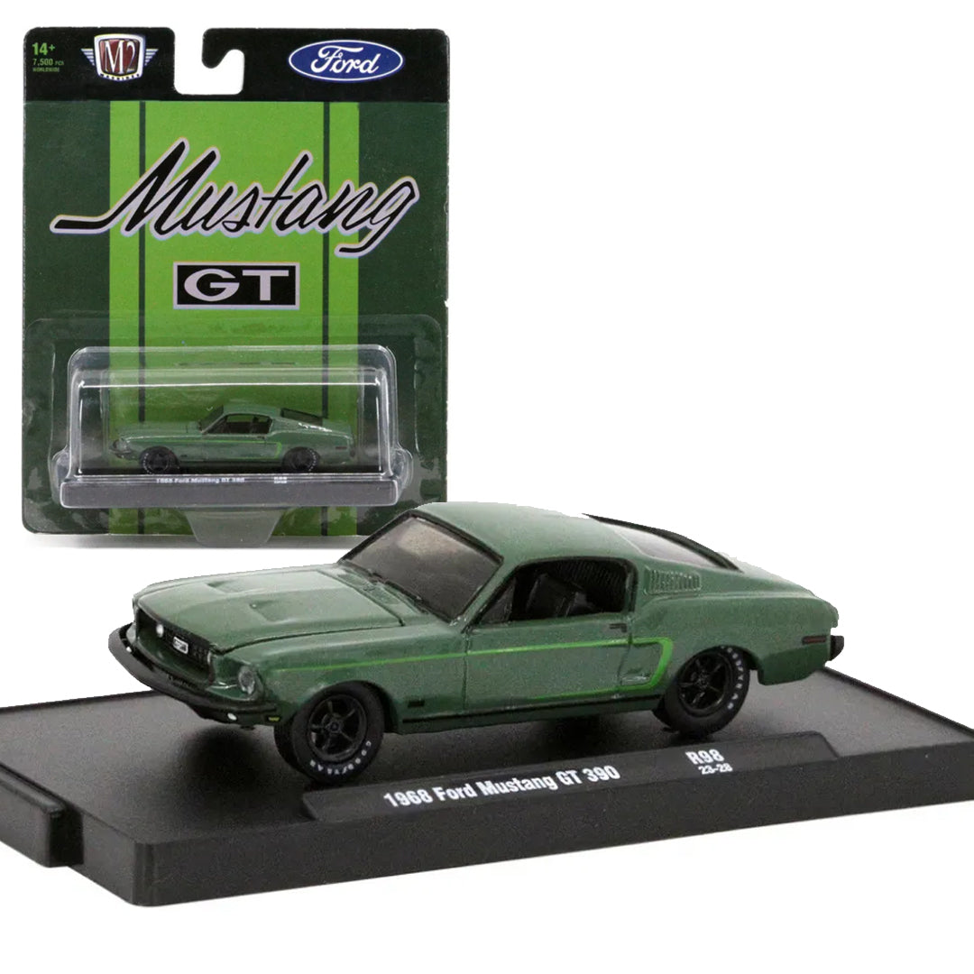 M2 Machines Auto-Drivers 98 – 1968 Ford Mustang GT 390 1:64 Diecast Model | Classic Muscle Collectible
