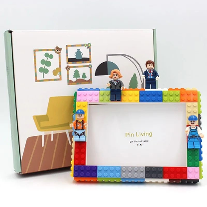 DIY Photo Frame- Building Blocks Photo Frame - Customizable Photo Frame with Figures