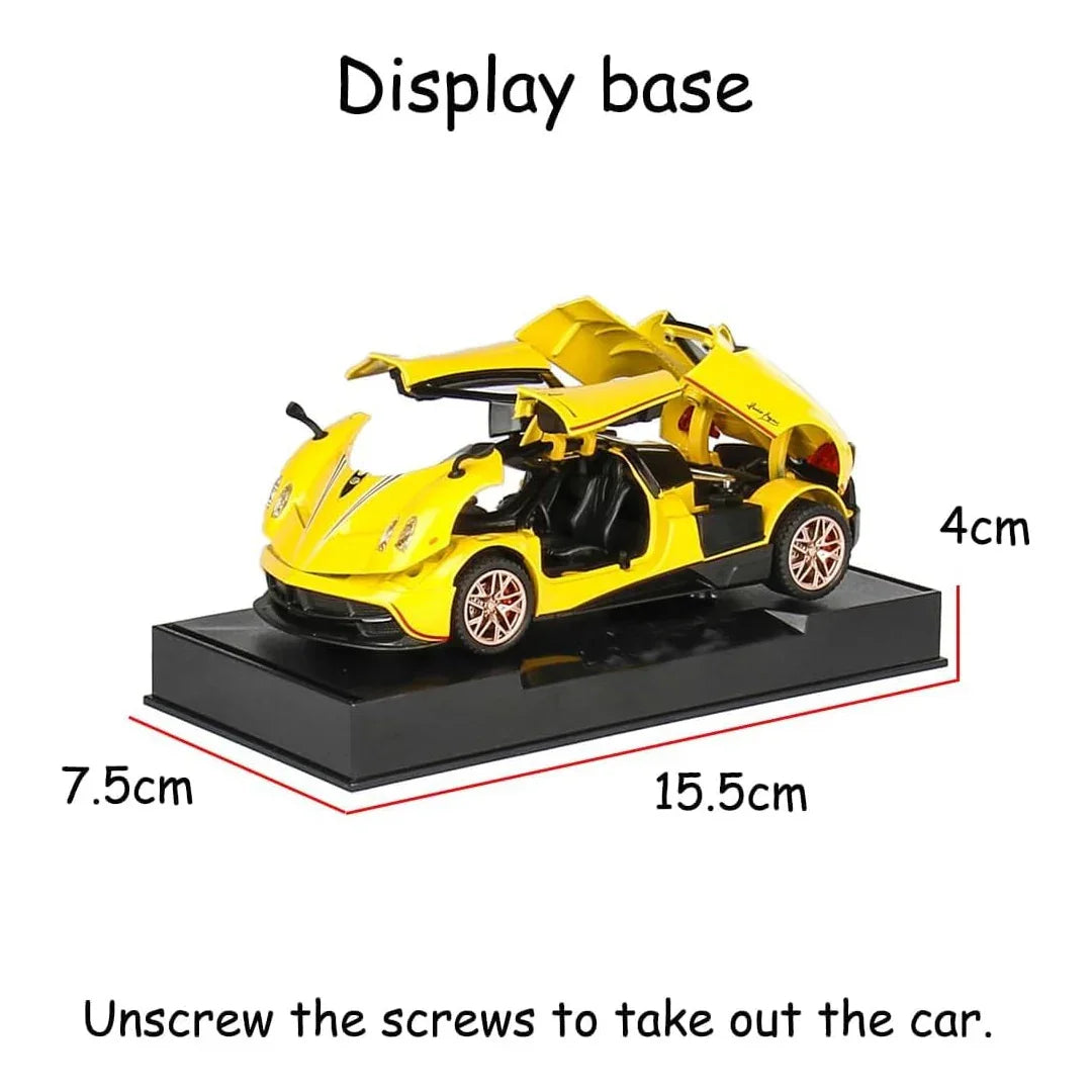 JOY JUNCTION Pagani Chinese Dragon 1:32 Scale Alloy Metal Pullback Die-Cast Car – Blue with Lights, Music & Openable Doors - Jaiman Toys