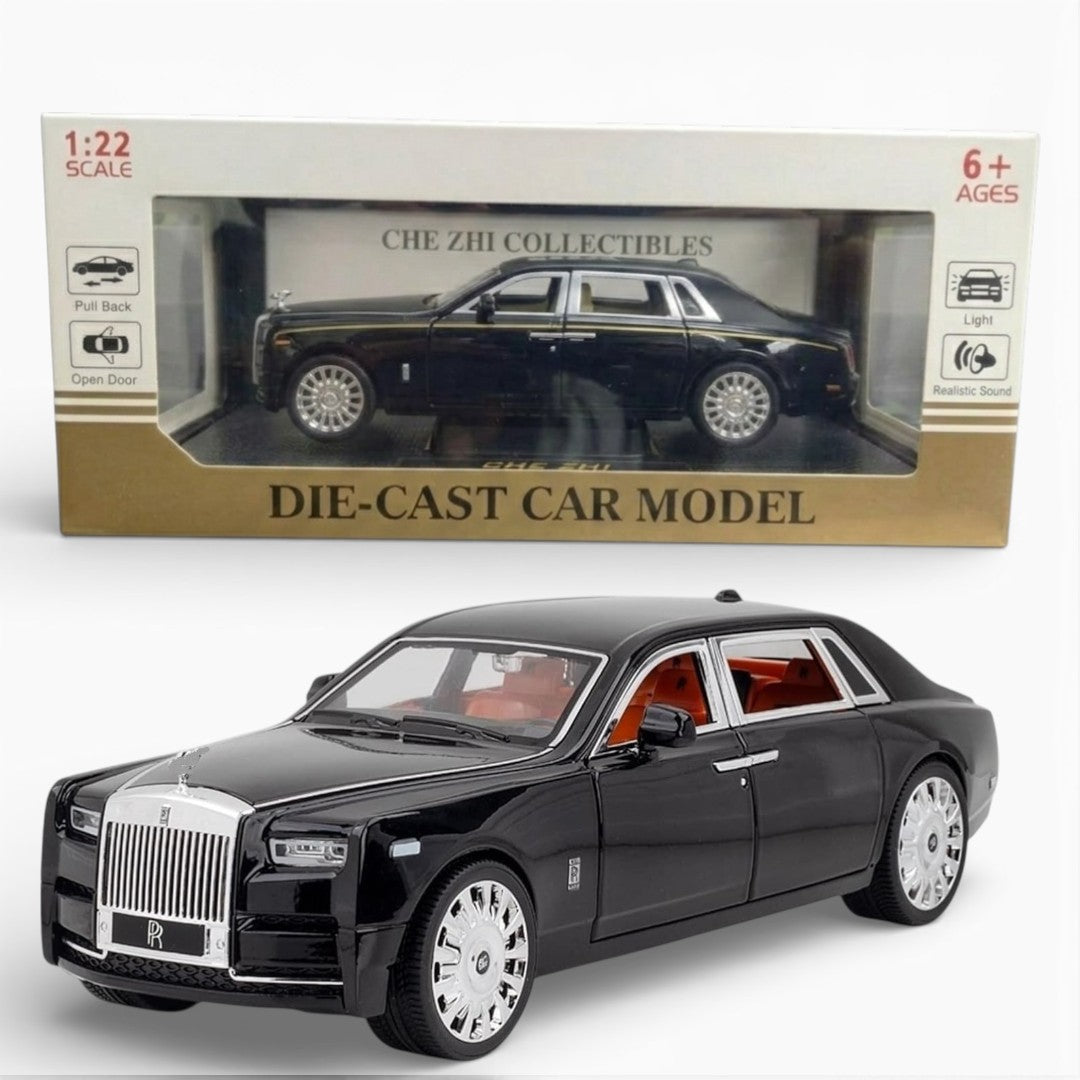 HQT 1:22  Scale Die-Cast Luxury Car Model with Light & Sound – Pull Back Action -Black