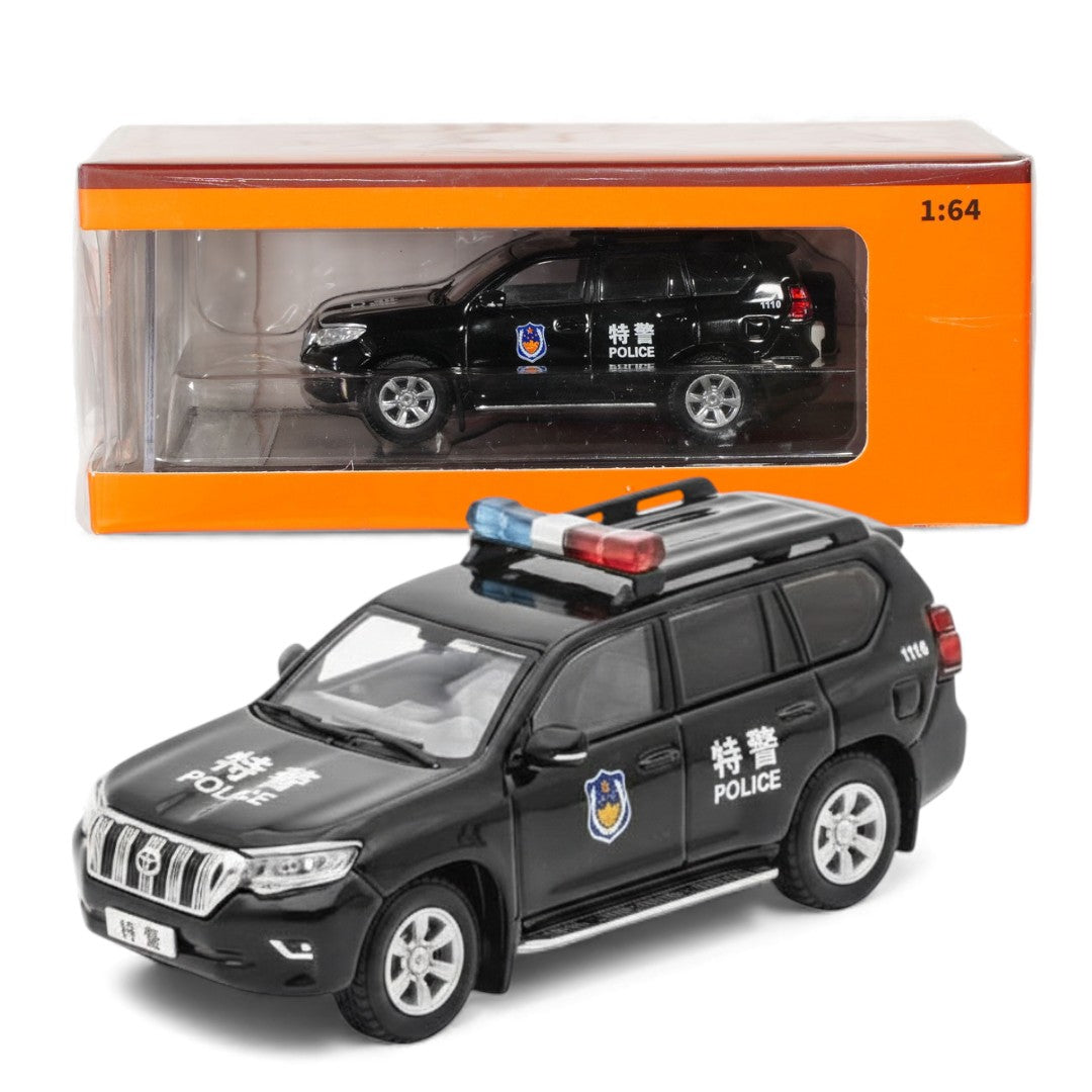 Toyota Land Cruiser Prado 150 – S.W.A.T Version (Black) | 1:64 Diecast Model Car