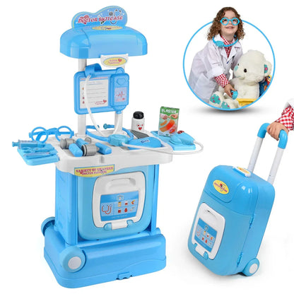 Doctor Play Set Trolley for Kids (29 Pieces) | Medical Kit with Tools & Wheels