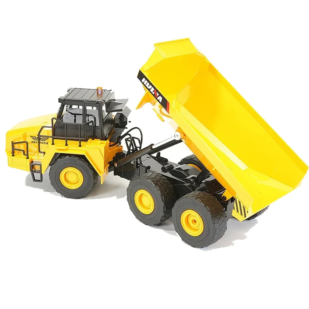 Huina 1:16 RC Articulated Dump Truck | 11-Function Remote Control Tipper Lorry with LED Lights
