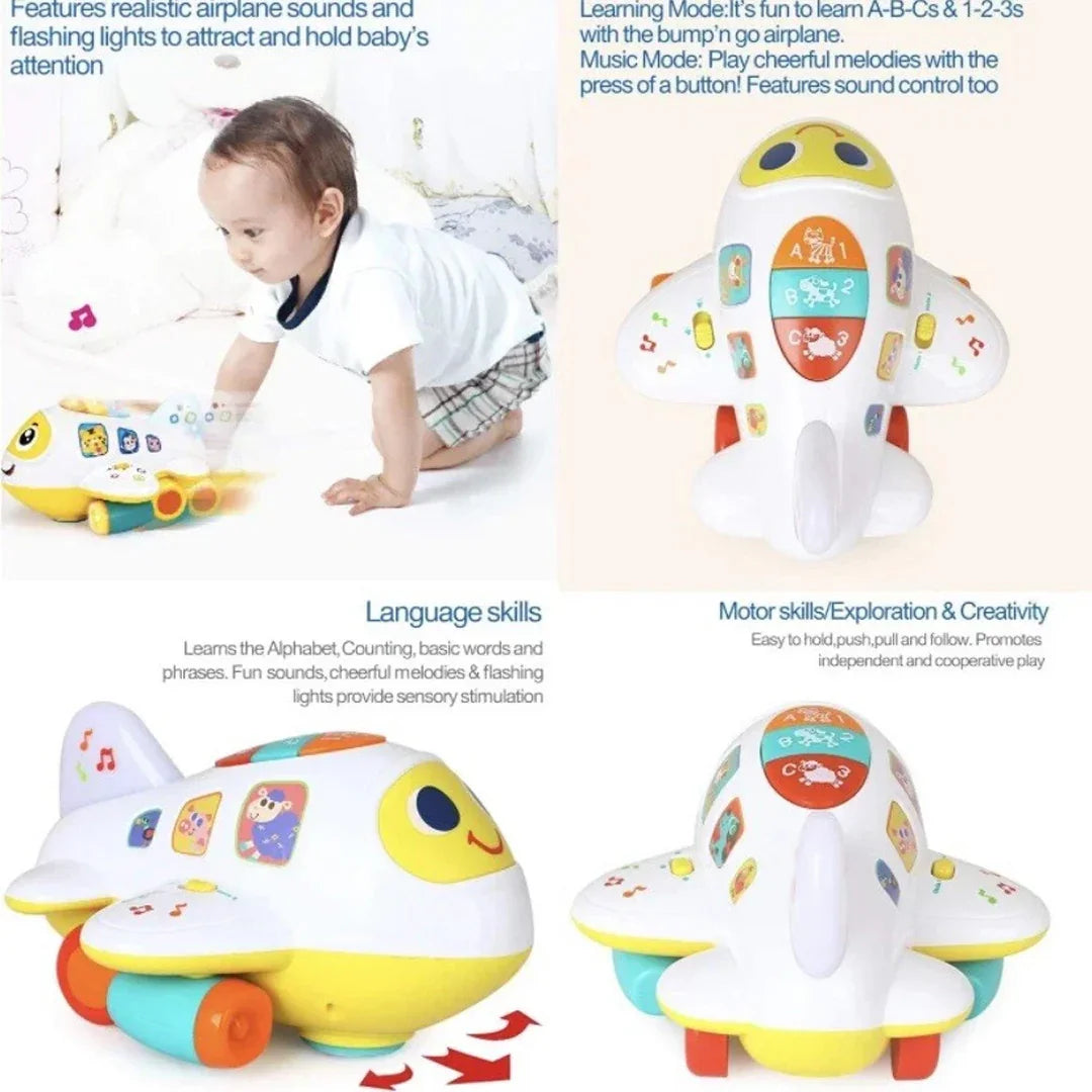 Hola! Bump 'n Go Learning Airplane – Counting & ABCs Toy for Toddlers 12+ Months - Jaiman Toys