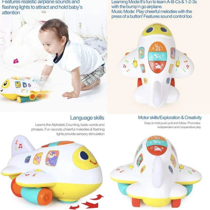 Hola! Bump 'n Go Learning Airplane – Counting & ABCs Toy for Toddlers 12+ Months - Jaiman Toys