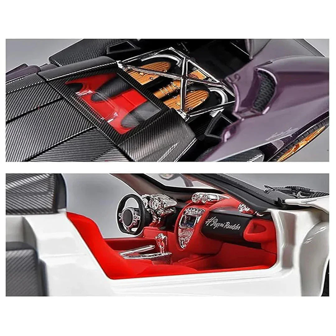 JOY JUNCTION Pagani Fengshen 1:32 Scale Alloy Metal Pullback Die-Cast Car – Purple with Lights, Music & Openable Doors - Jaiman Toys