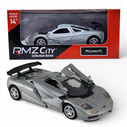 RMZ City McLaren F1 1:36 Die-Cast Model Car | Pull Back & Go | Openable Doors