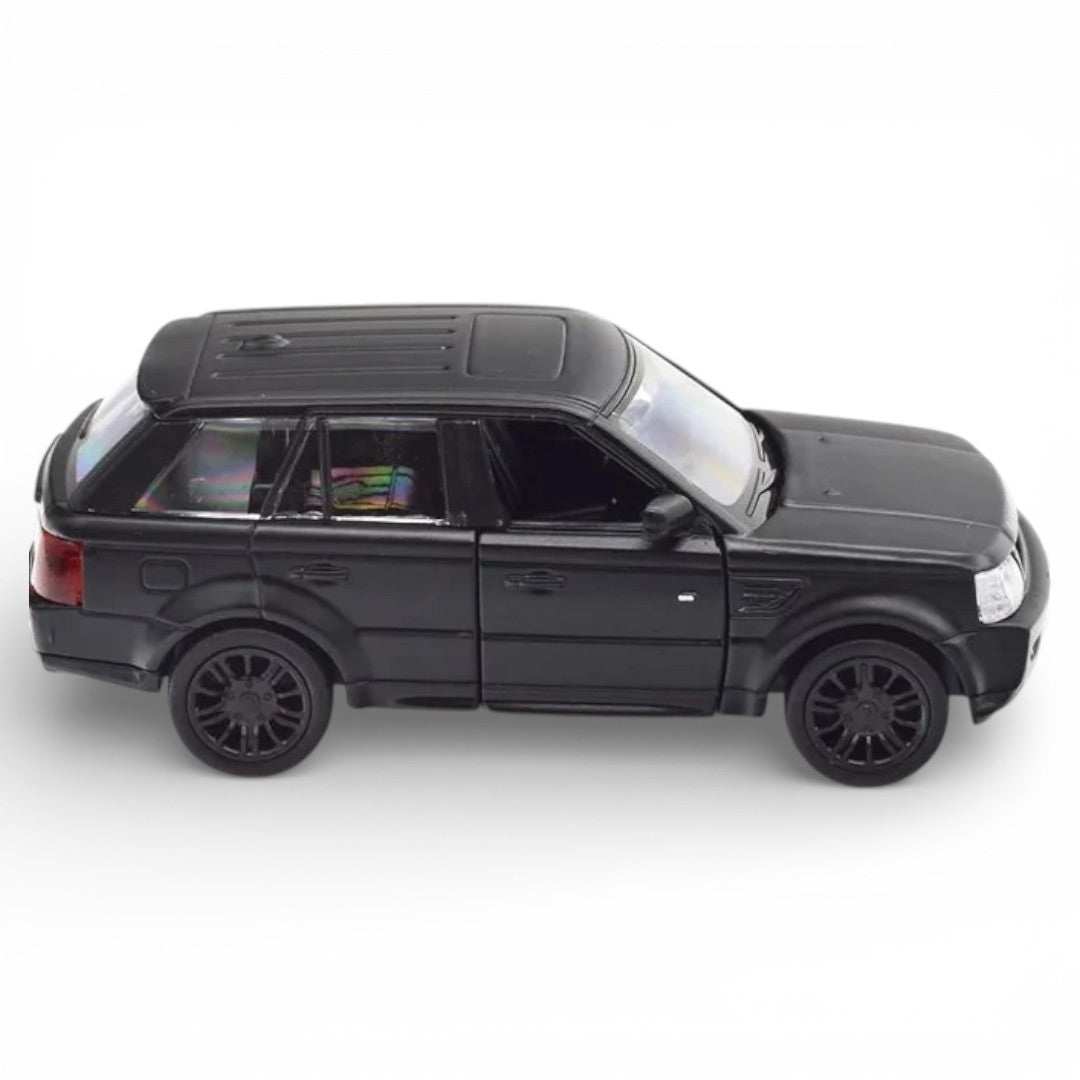 RMZ City 1:36 Land Rover Range Rover Sport Diecast Car Model – Matt Black | Openable Doors, Sound & Light