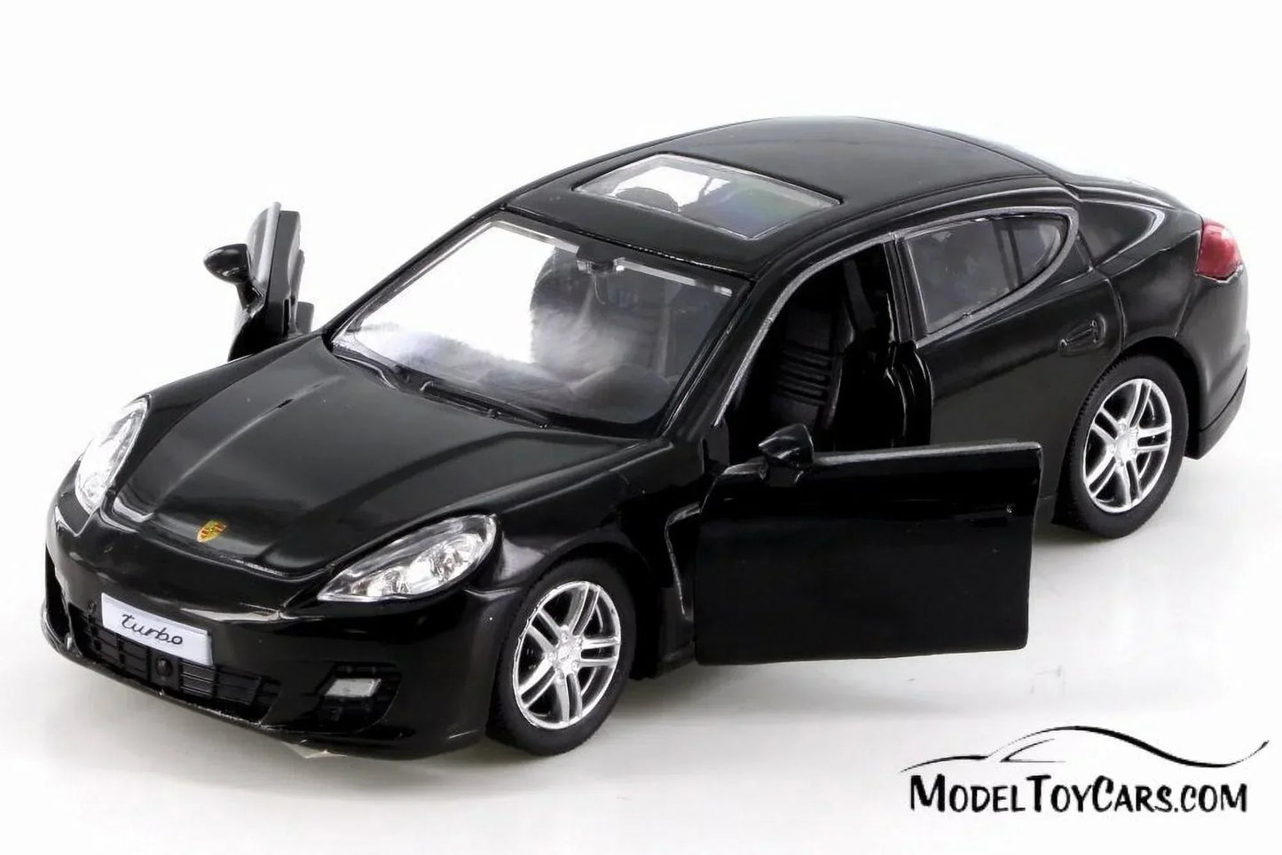 RMZ City Porsche Panamera Turbo 1:36 Die-Cast Car | Pull Back & Go | Openable Doors | Red / Black