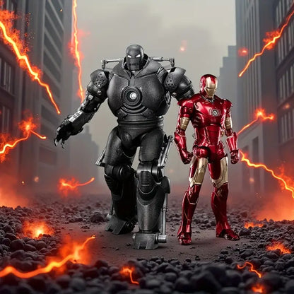 ZD Toys 1/10 Iron Man The Final Battle MK3 & Iron Monger Light Up Action Figure Collectible