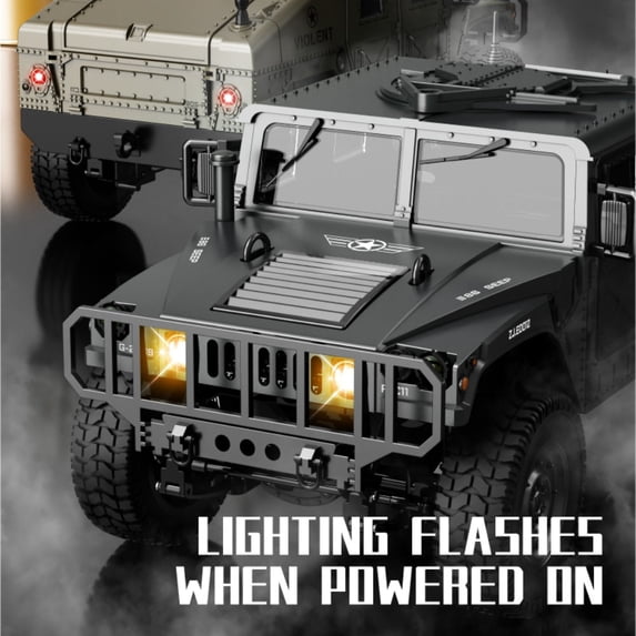 RC 4WD Military Climbing Truck 1:12 Scale | 2.4GHz Remote Control Off-Road Crawler with LED Lights, Independent Suspension & RTR Design