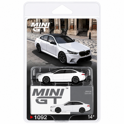 MINI GT 1:64 (Blister Pack) BMW M5 Alpine White Die-Cast Model Car