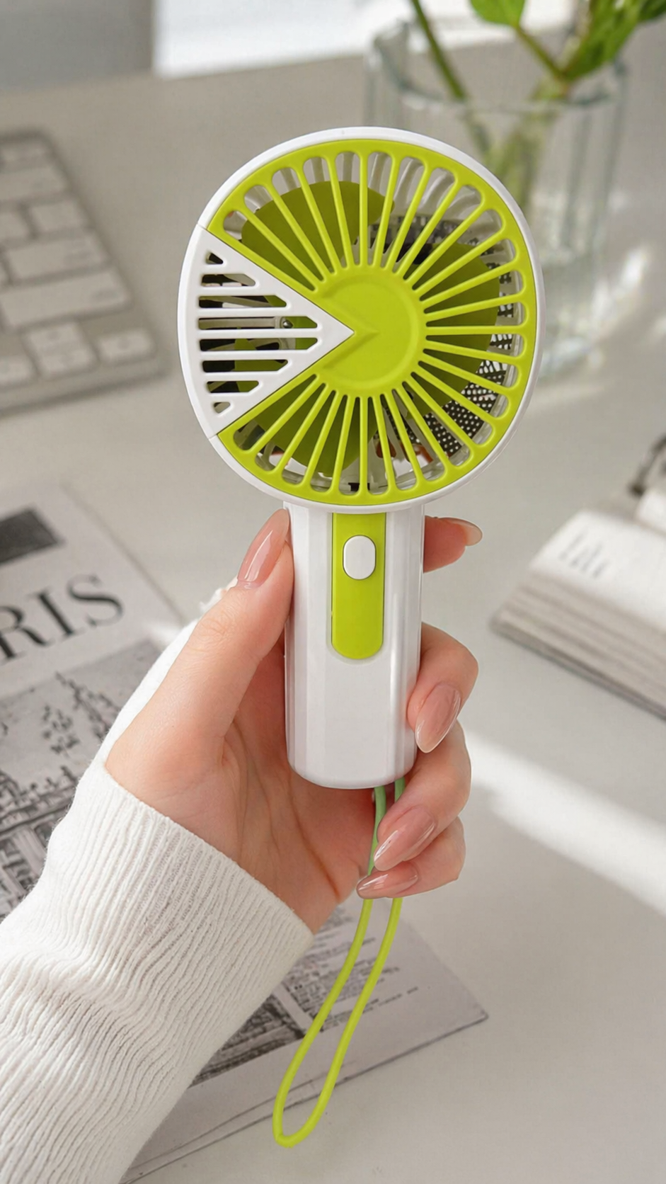 Portable Handheld Mini Fan – Lightweight Personal Cooling Fan with Wrist Strap for Travel, Office & Outdoor Use (Pack of 1)