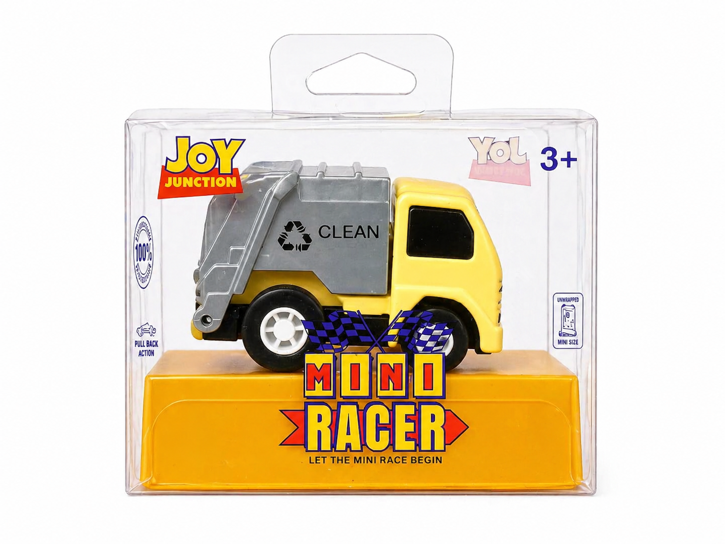 Joy Junction 1:64 Mini Racer Alloy Metal Garbage Truck Toy with Pull-Back Action – Mini Waste Collection Diecast Vehicle for Kids (3+ Years)