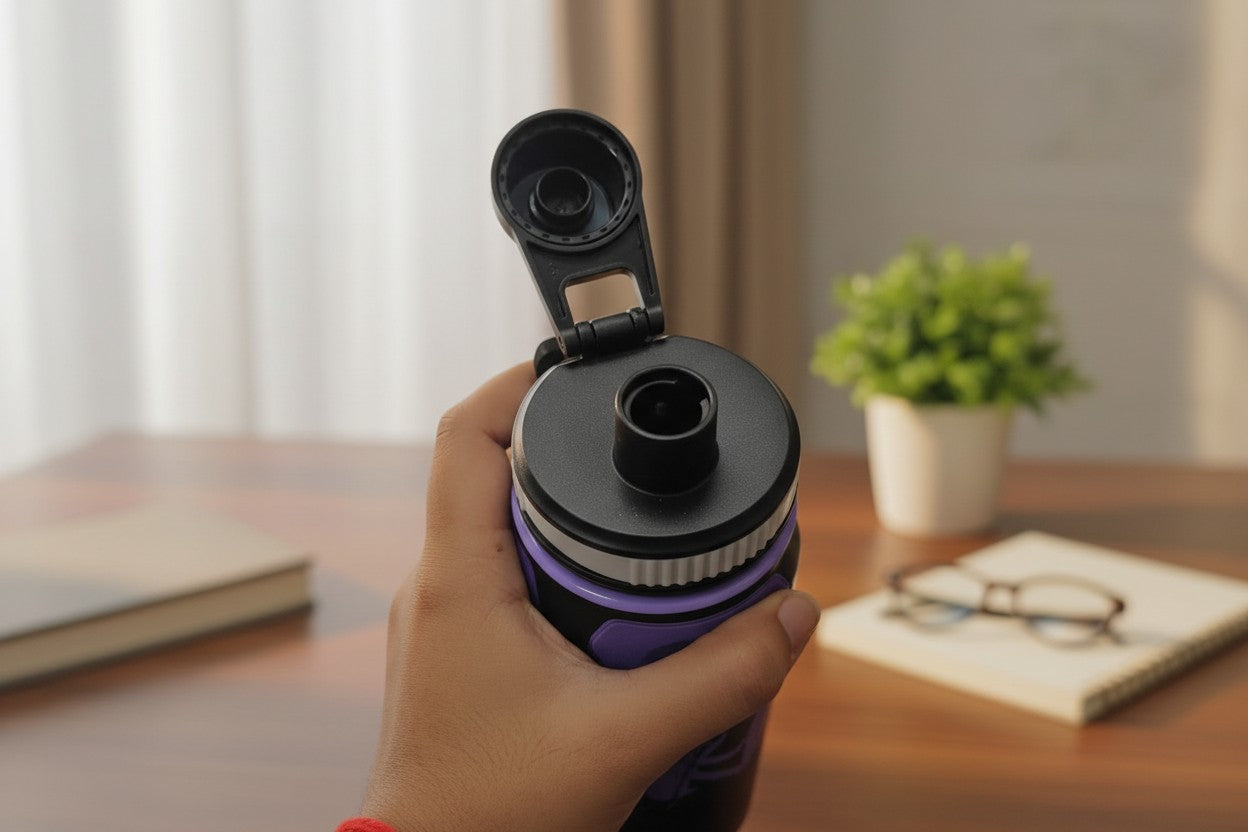 Spider-Man Shadow Web 800ml Stainless Steel Water Bottle with Drinking Spout, Carry Handle & Removable Lid for Kids