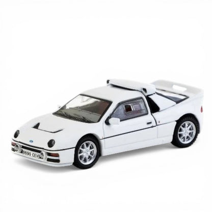 Tarmac Works 1:64 Ford RS200 White Diecast Car with Removable Bonnet (T64P-001-WH) – Detailed Collectible Model