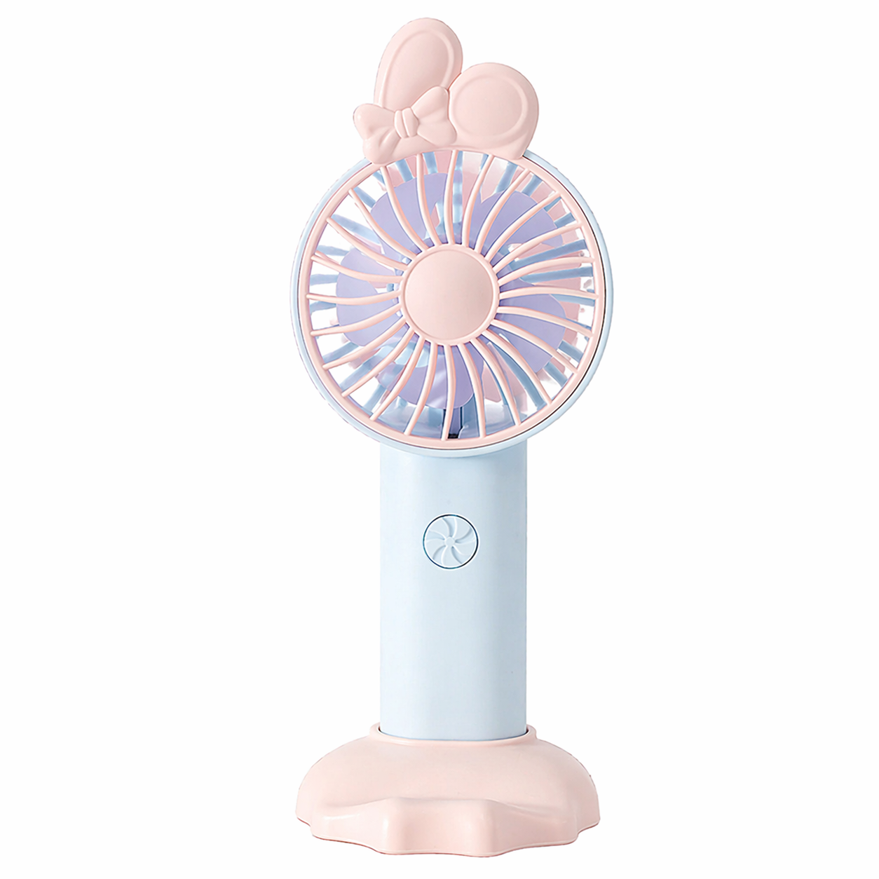 Portable Handheld Mini Fan with Stand – Cute Bow Design Personal Cooling Fan for Travel, Office & Outdoor Use (Pack of 1)