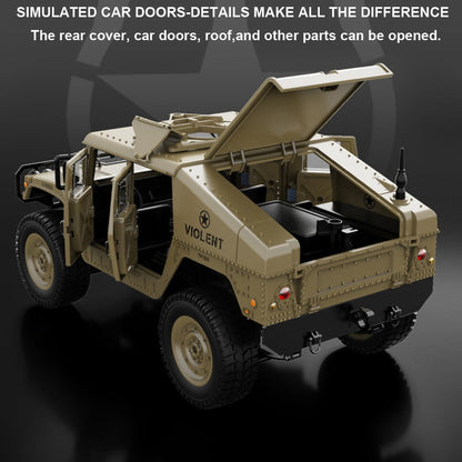 RC 4WD Military Climbing Truck 1:12 Scale | 2.4GHz Remote Control Off-Road Crawler with LED Lights, Independent Suspension & RTR Design