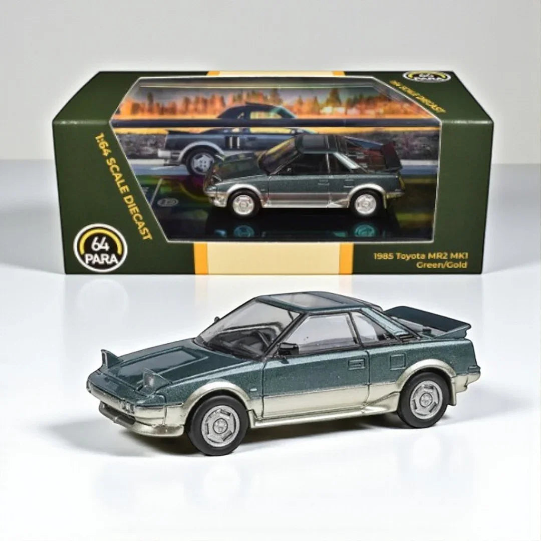 PARA64 1:64  Toyota MR2 MK1 1985 Green / Gold LHD Diecast Car By-Paragon