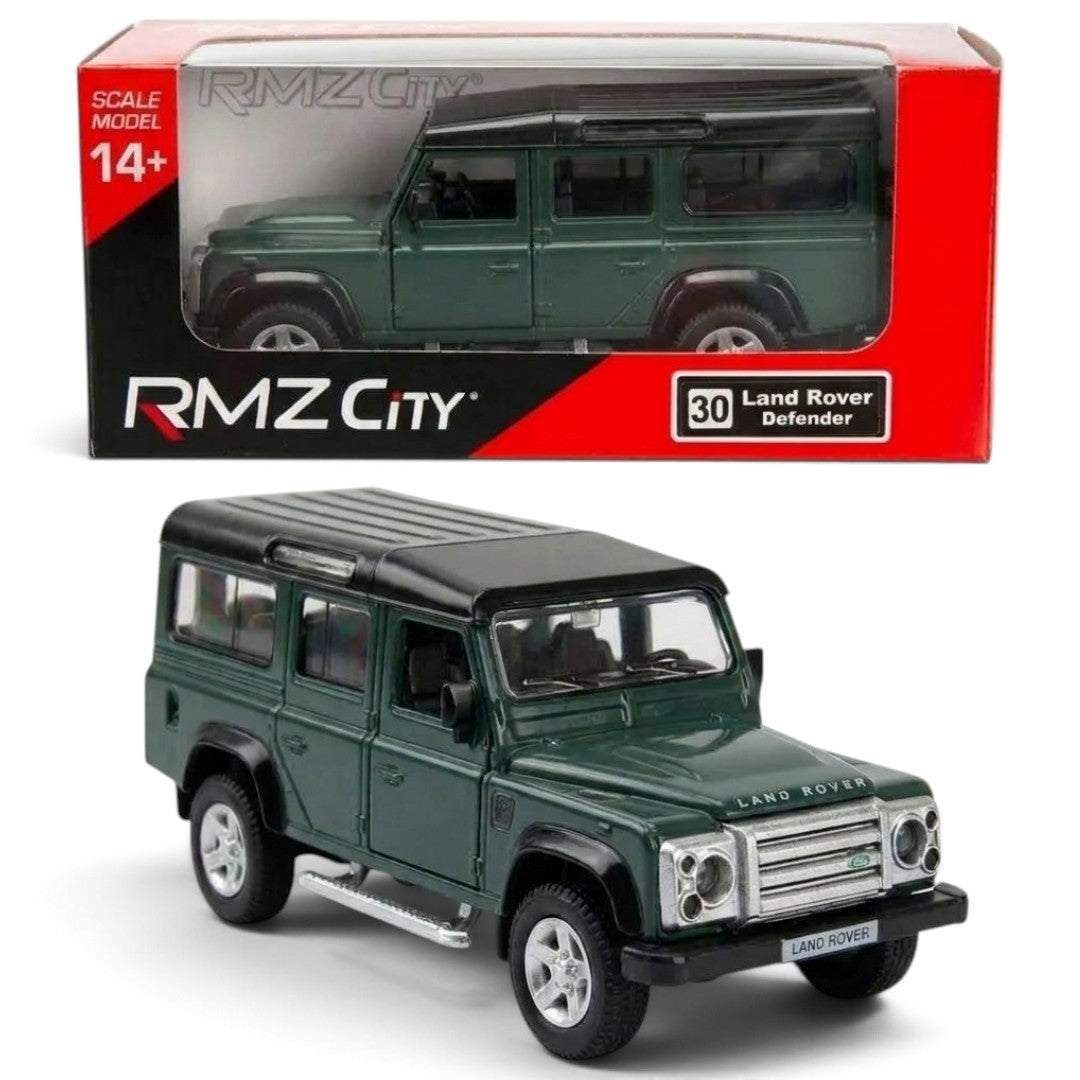 RMZ City Land Rover Defender 1:32 Scale Die-Cast Model SUV – Collectible Off-Road Vehicle with Opening Doors, Pull-Back Action