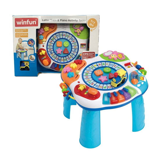 Winfun Baby Letter Train and Piano Activity Table - Interactive Educational Toy for Kids Age 12+ Months