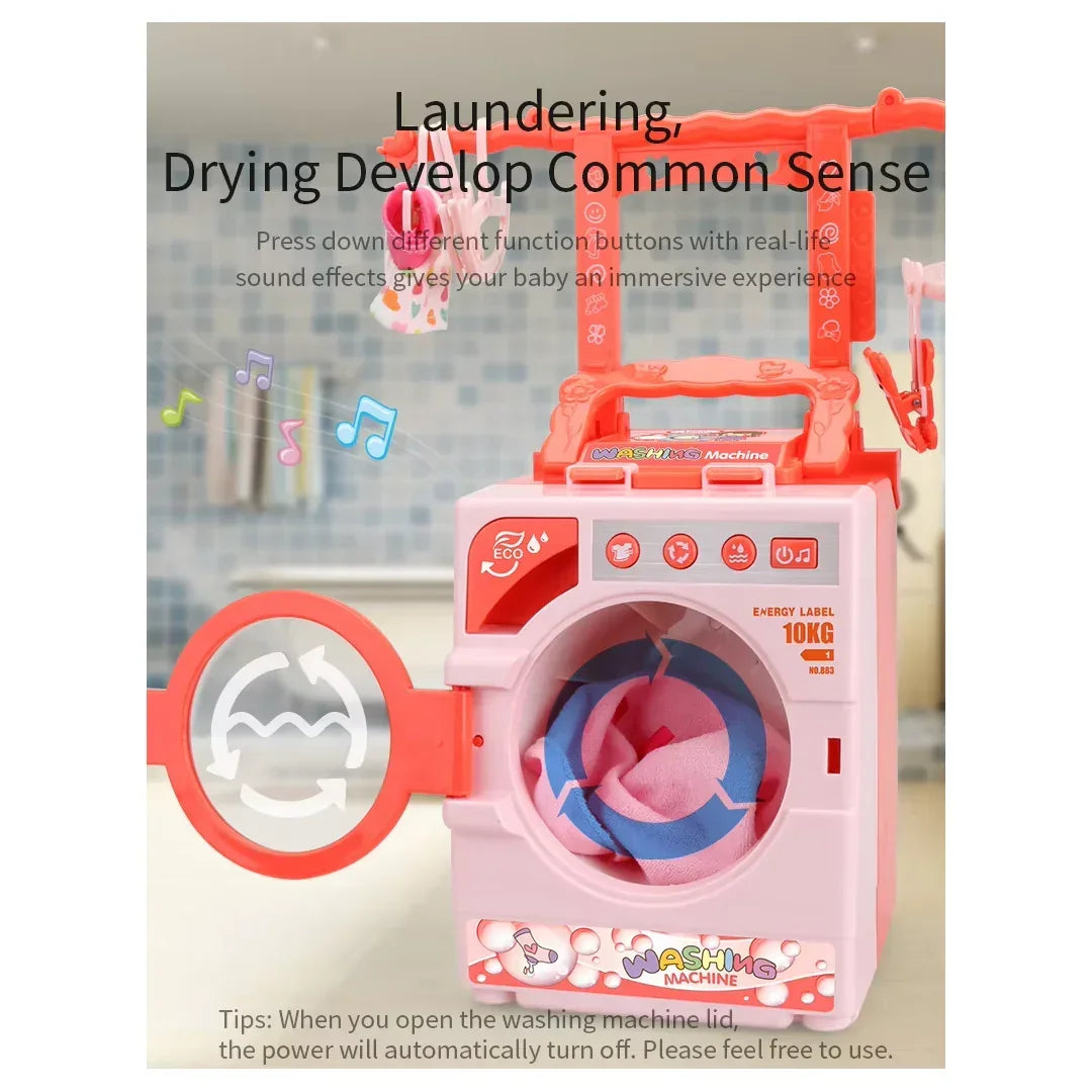 Children's Washing Machine Toy Simulation Dress up Mini Washing Machine Toy With Music - Jaiman Toys