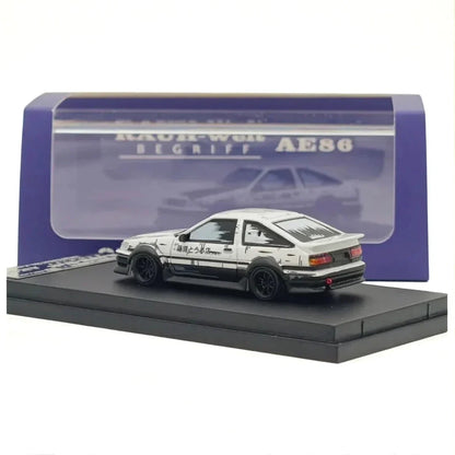 Street Warrior  1:64 AE86 RWB White with Black Accents" Diecast Model Car Limited