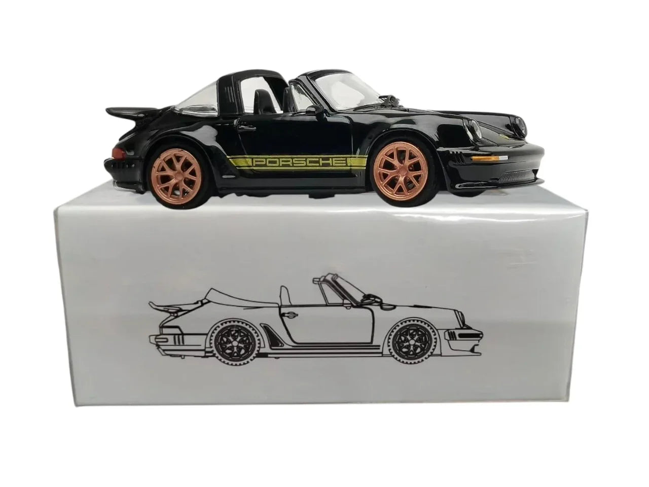 Rhino Model 1:64 Scale Singer 930 Turbo Study Cabriolet Convertible – Black Diecast Car Model - Jaiman Toys