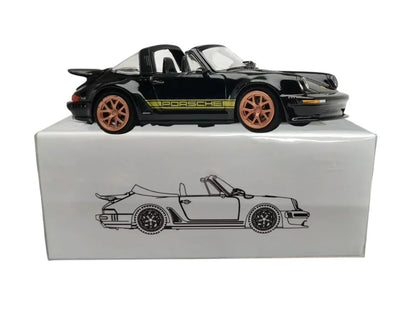 Rhino Model 1:64 Scale Singer 930 Turbo Study Cabriolet Convertible – Black Diecast Car Model - Jaiman Toys
