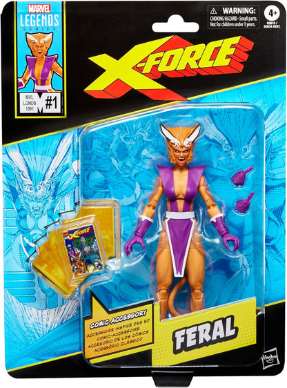 Marvel Legends X-Force Feral 6 Inch Action Figure – Classic Comic Series Collectible