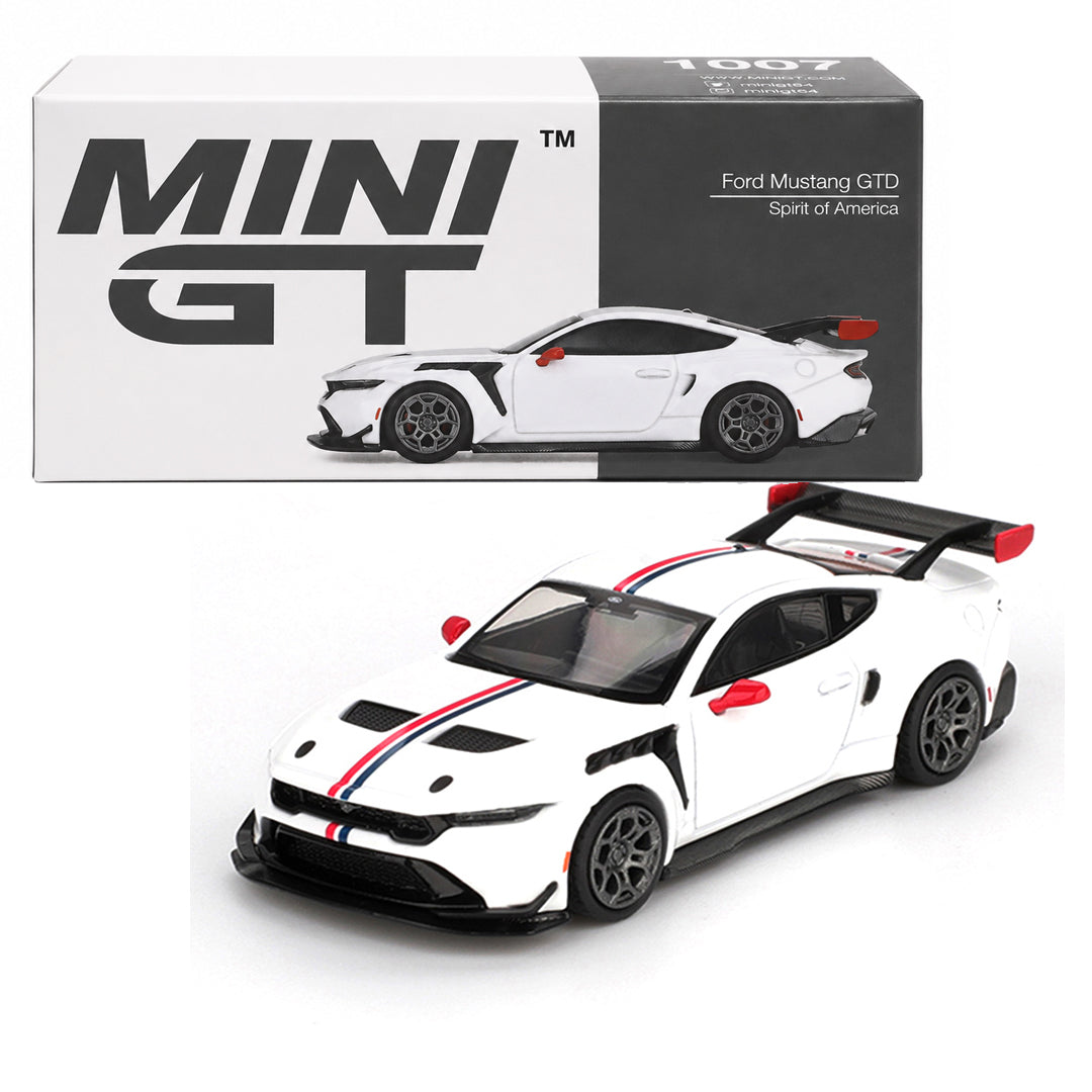 Mini GT 1:64 Ford Mustang GTD Spirit of America Die-Cast Model Car | Premium Collectible Ford Performance Model