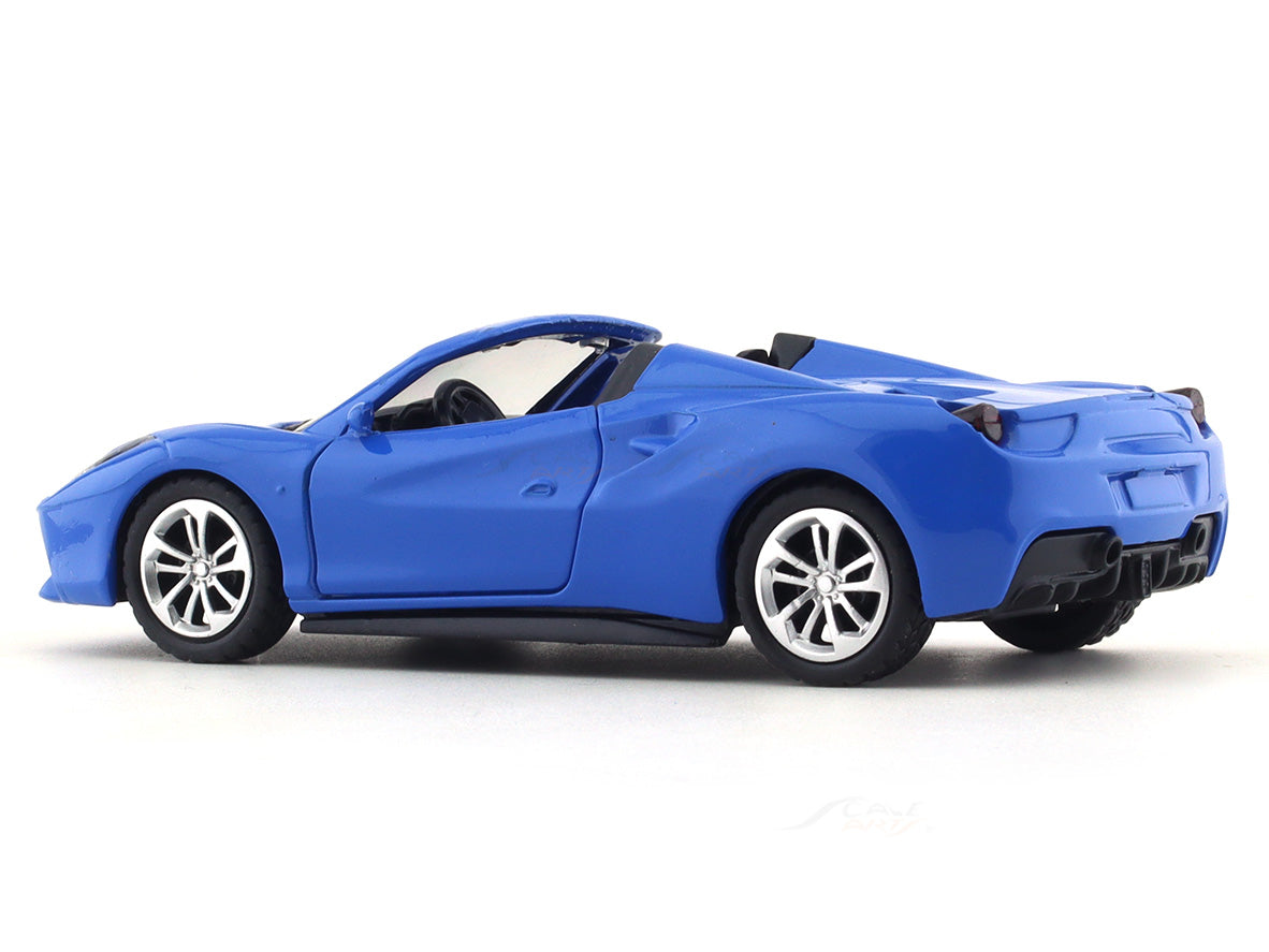 Road Burner 1:36 Blue Die-Cast Sports Car with Pull-Back Action & Opening Doors