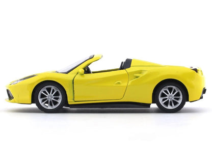 Road Burner 1:36 Yellow Die-Cast Sports Car with Pull-Back Action & Opening Doors