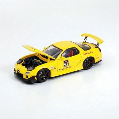 BSC - 1:64 -Mazda RX7 #38 -Yellow Diecast Car Model - Jaiman Toys
