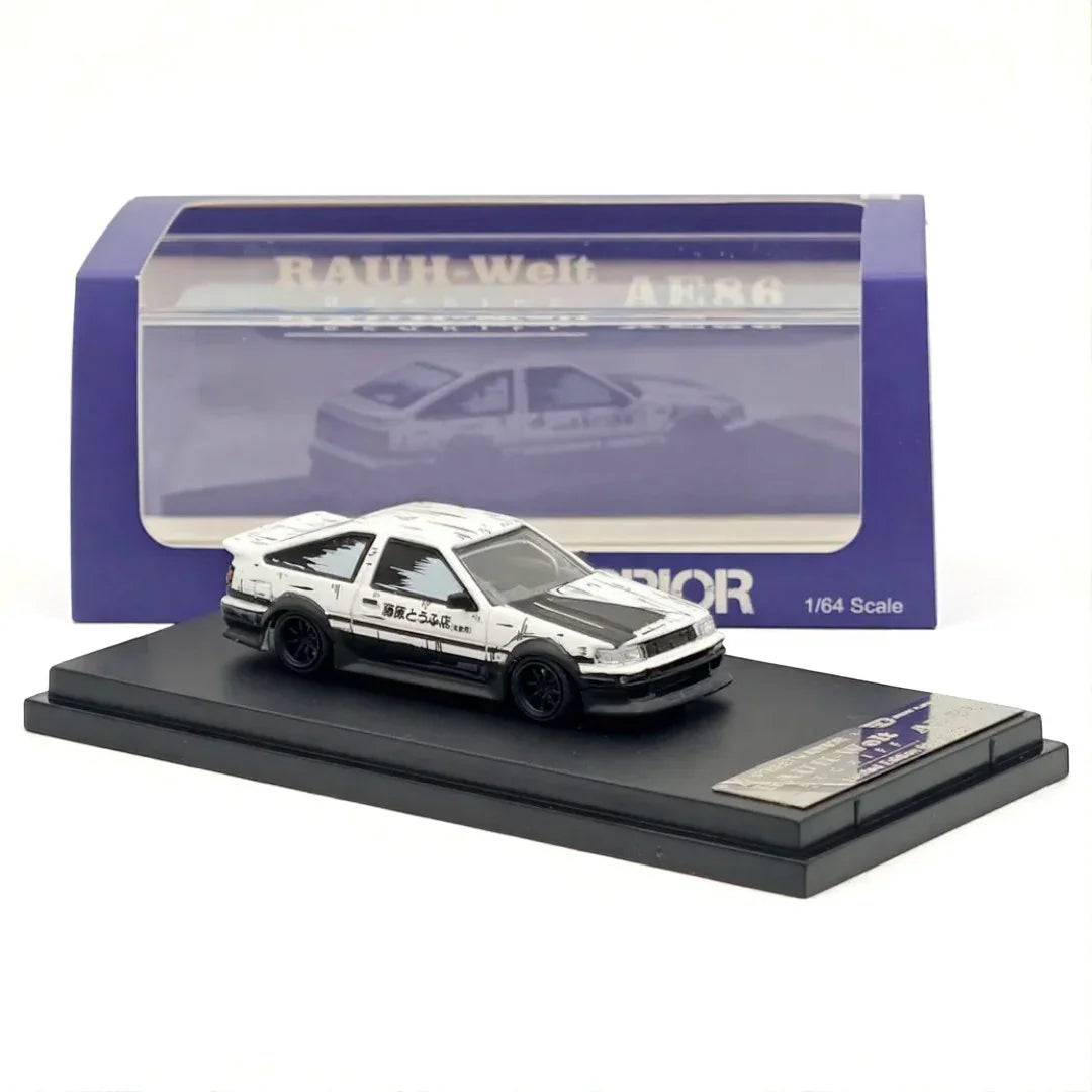 Street Warrior  1:64 AE86 RWB White with Black Accents" Diecast Model Car Limited