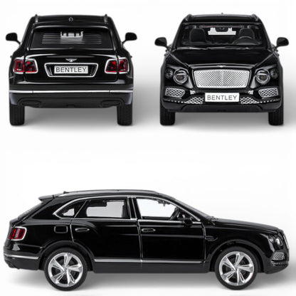 MSZ 1:32 Bentley Bentayga Die-Cast Model Car – Black|Pull Back, Openable Doors, Light & Sound (68369)