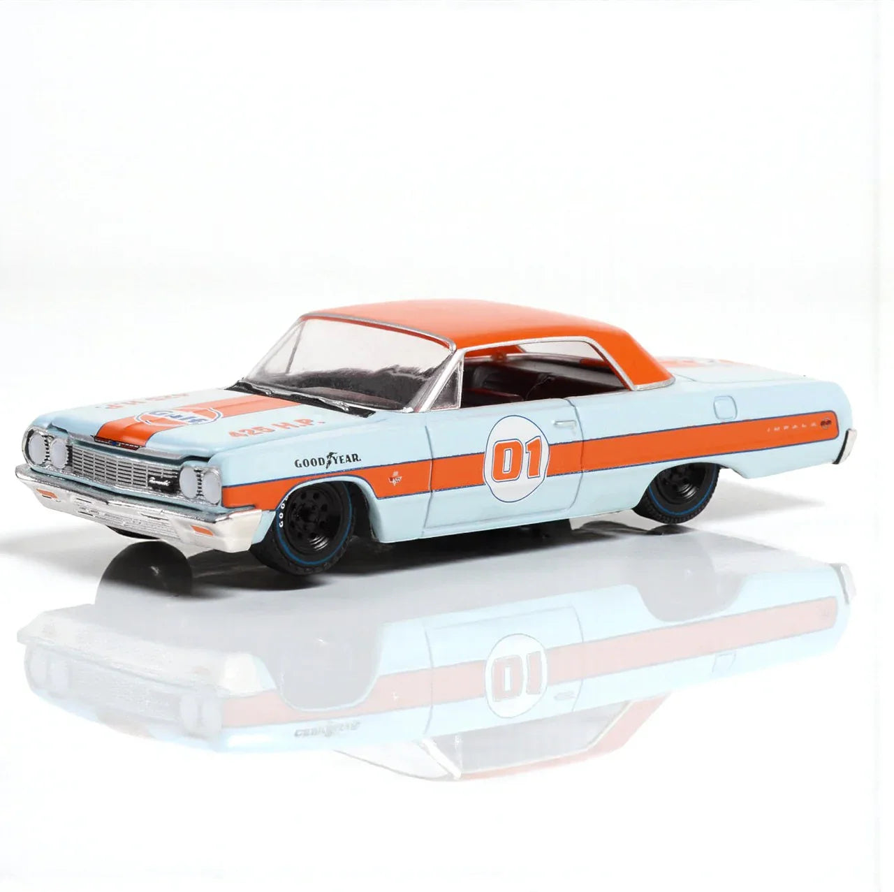Greenlight Running on Empty – 1964 Chevrolet Impala SS (Gulf Livery, Series 13) 1:64 Scale Die-Cast Car