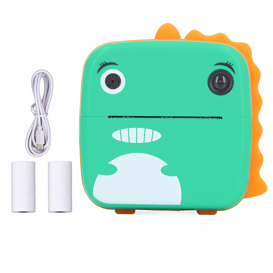 Instant Print Camera for Kids Digital Camera for Kids with Print Paper Photo Printer Camera for Kids 50M Pixel 2.4"inch Screen MP3 Player Video Recording (Dinosaur)