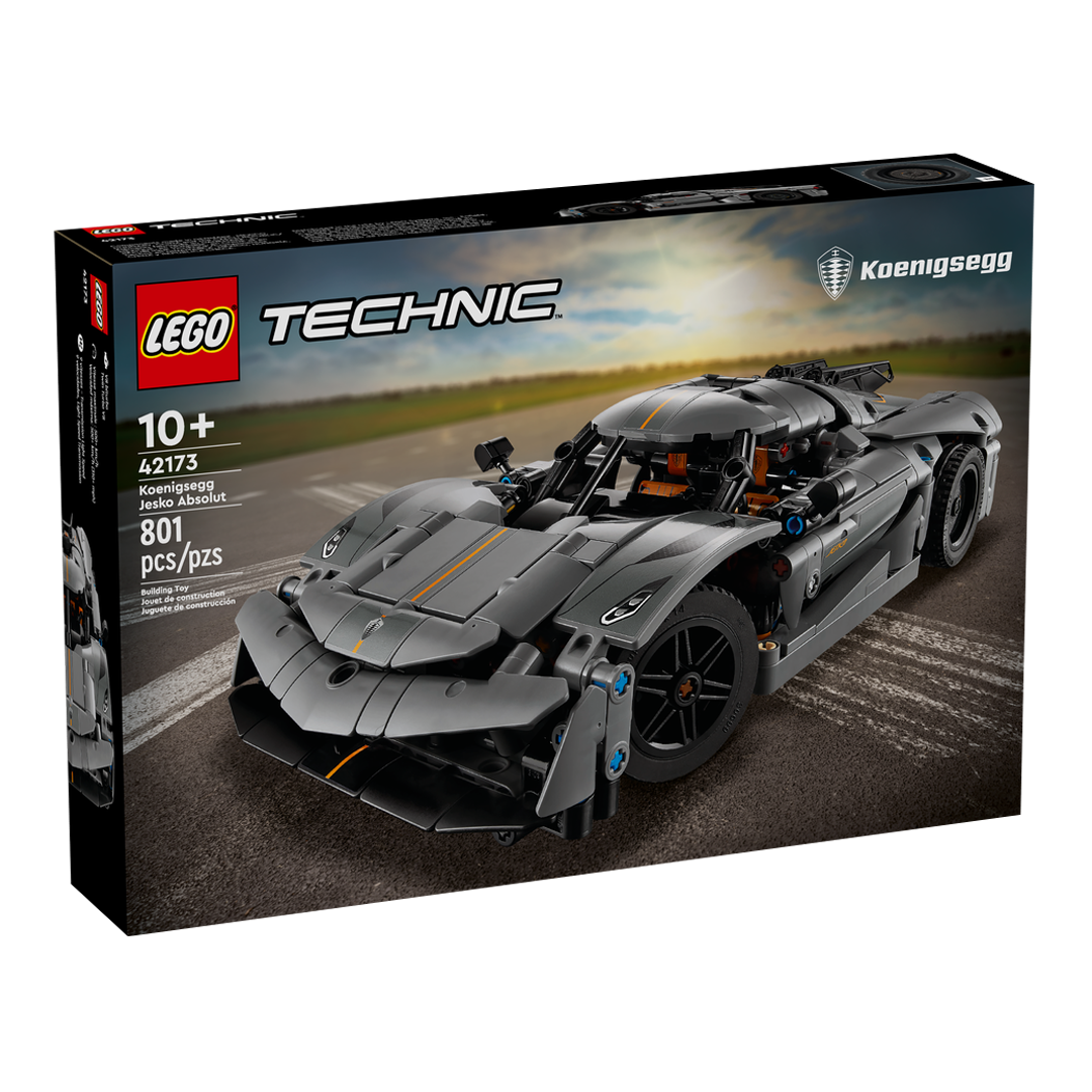 LEGO Technic 42173 Koenigsegg Jesko Absolut Grey Hypercar, Sports Car Building Toy (801 Pieces)