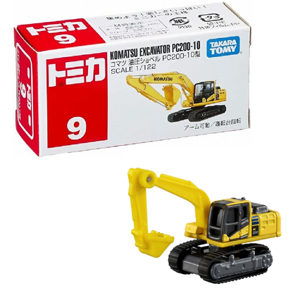 Tomica No.9 Komatsu Excavator PC200-10- TAKARA TOMY -Diecast Scale Model Car - 1/22