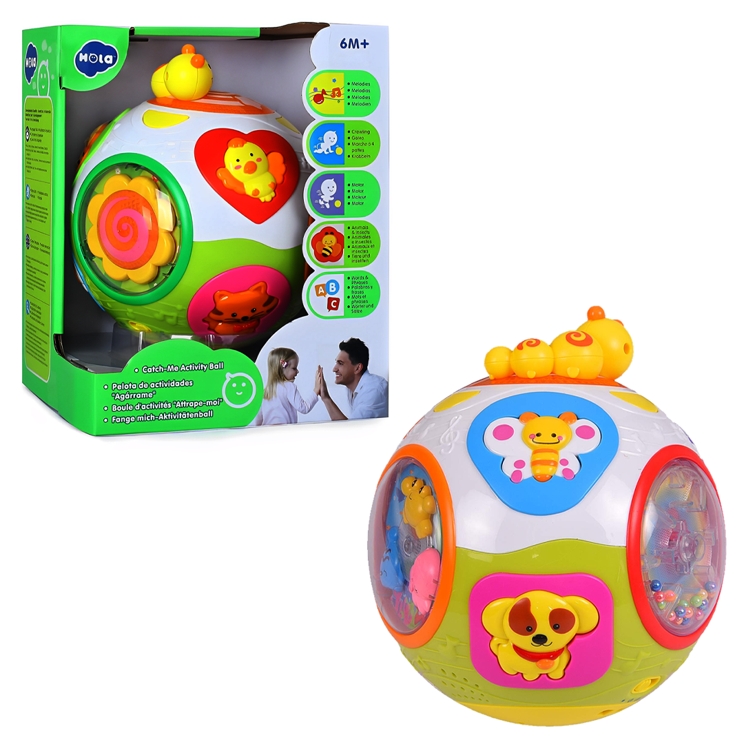 Hola Smartcraft Educational Toddlers Musical Ball Toy with Automatic Rotation, Lights, Music, Animals Sounds Toys