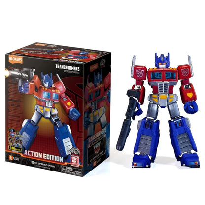 BLOKEES Transformers Action Edition G1 Optimus Prime Model Kit | 45-Point Articulated -7Inch Buildable Figure with Light Module & Accessories
