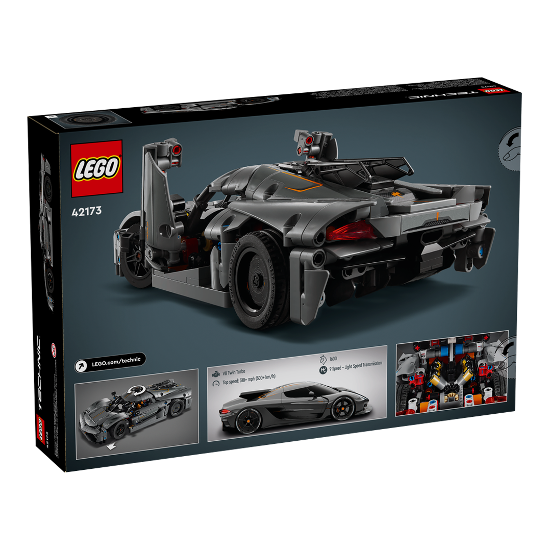 LEGO Technic 42173 Koenigsegg Jesko Absolut Grey Hypercar, Sports Car Building Toy (801 Pieces)