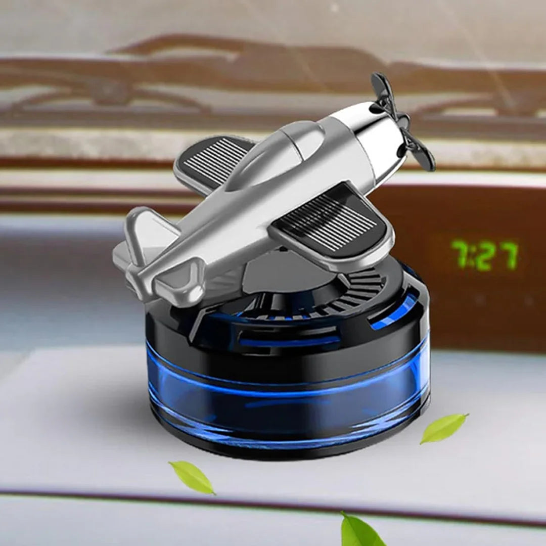 Solar Car Air Freshener - Airplane Fragrance Diffuser | Car Air Diffuser | Airplane Rotating Car Aromatherapy | Car Rotation Perfume Diffuser - Jaiman Toys