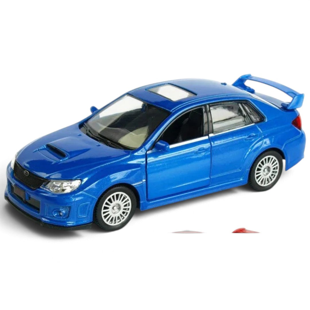RMZ City Subaru WRX STI 1:32 Scale Die-Cast Model Car - Sports Sedan Collectible with Opening Doors, Pull-Back Action – 2 Colour Variants