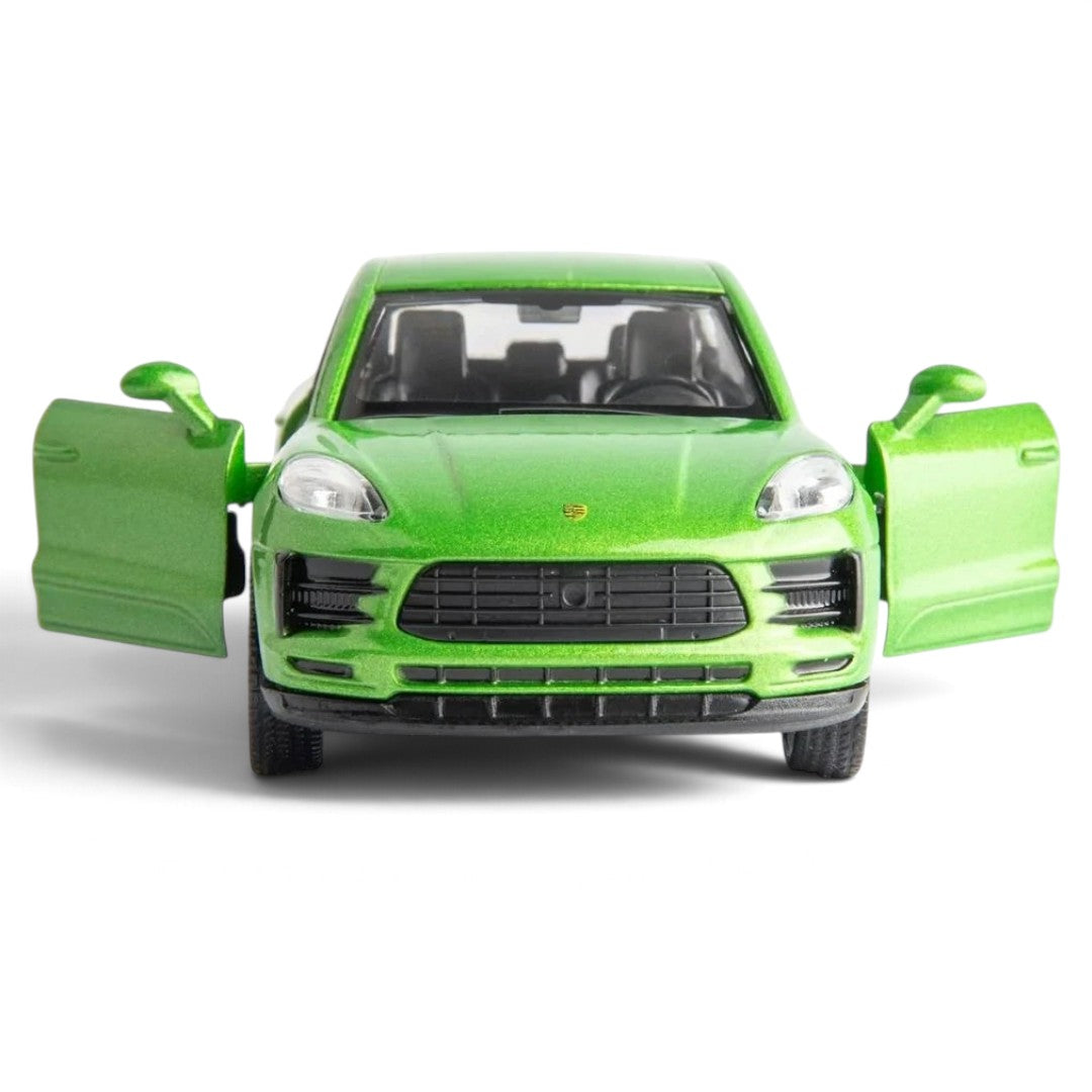 RMZ City Porsche Macan S 1:32 Scale Die-Cast Model Car – Metallic Blue & Green Luxury SUV Collectible with Opening Doors, Pull-Back Action – 2 Colour Variants