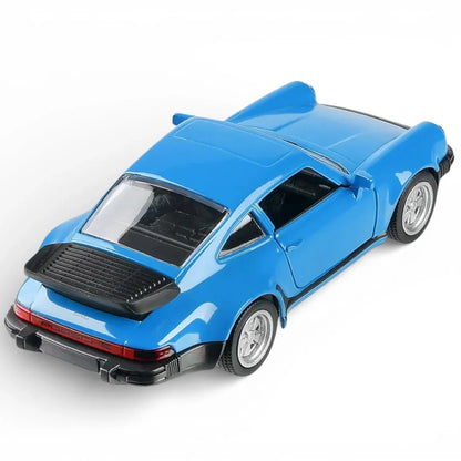RMZ City 1:36 Porsche 911 Turbo 3.3 Die-Cast Car | Pull Back & Go | Openable Doors | Red / Blue