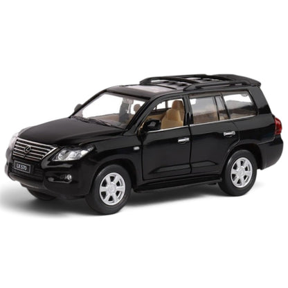 MSZ 1:38 Lexus LX570 Die-Cast Model SUV with Openable Doors & Pull-Back Action | White/Black Variants