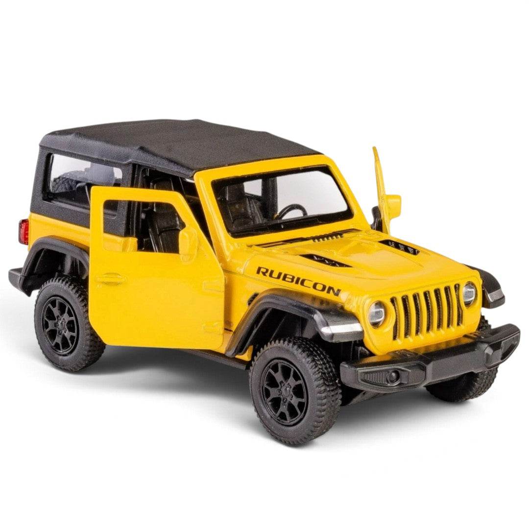 RMZ City 1:32 Jeep Wrangler Rubicon Alloy Diecast Model Car – Pull Back & Go | Openable Doors | 3 Color Variants