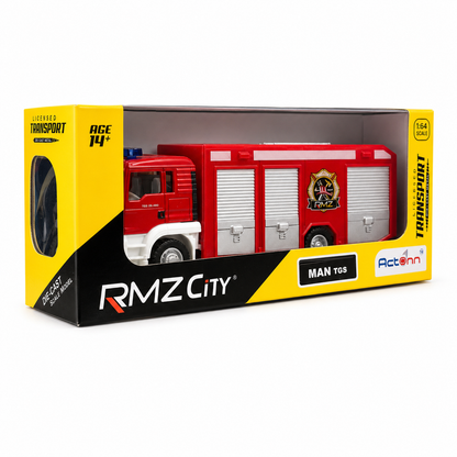 RMZ City 1:64 MAN TGS Fire Rescue Truck Die-Cast Model – Red & White